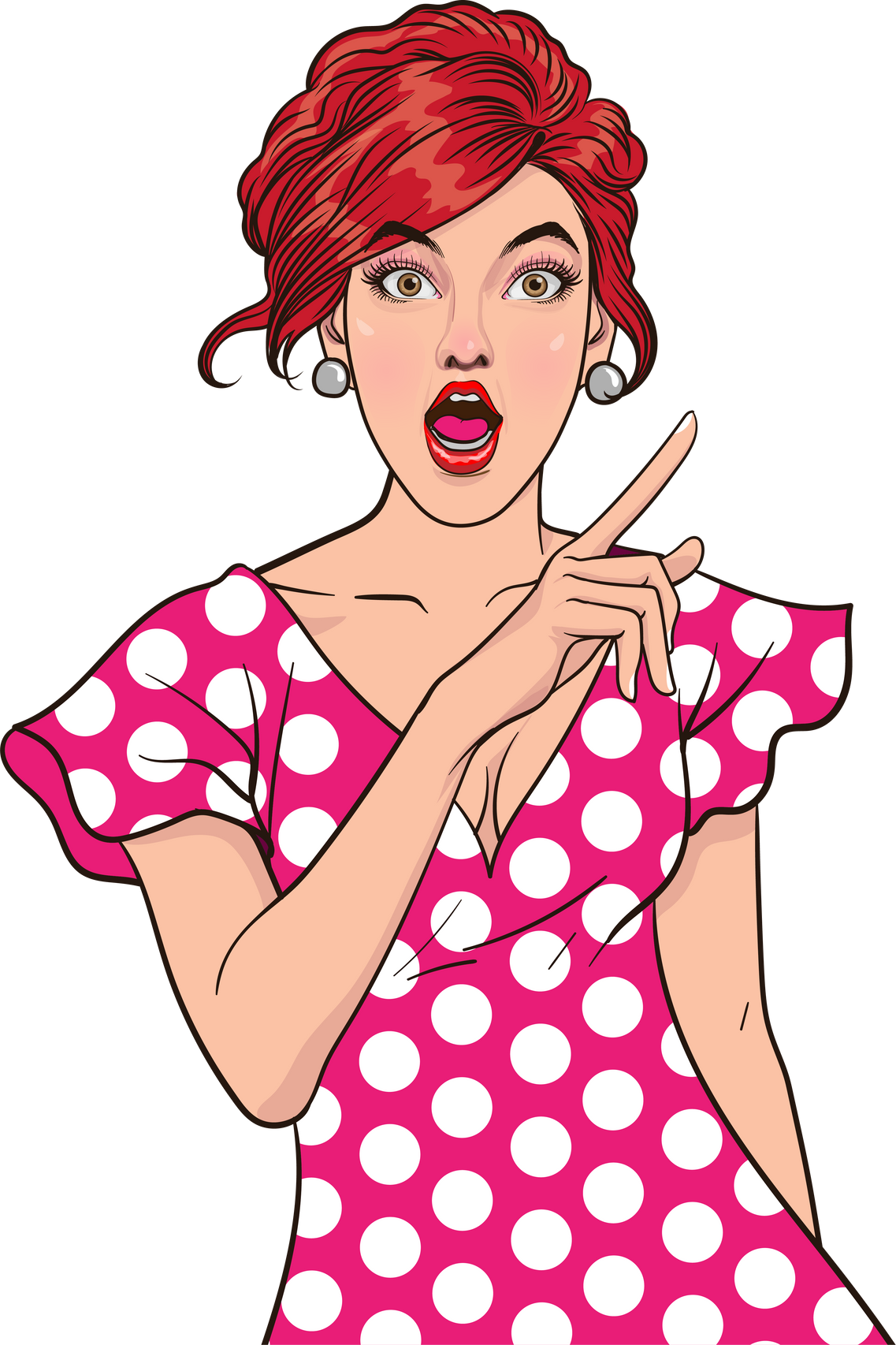 shocked and surprised face character pop art comics